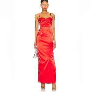 REVOLVE superdown Drusilla Red Maxi Ruched Gown